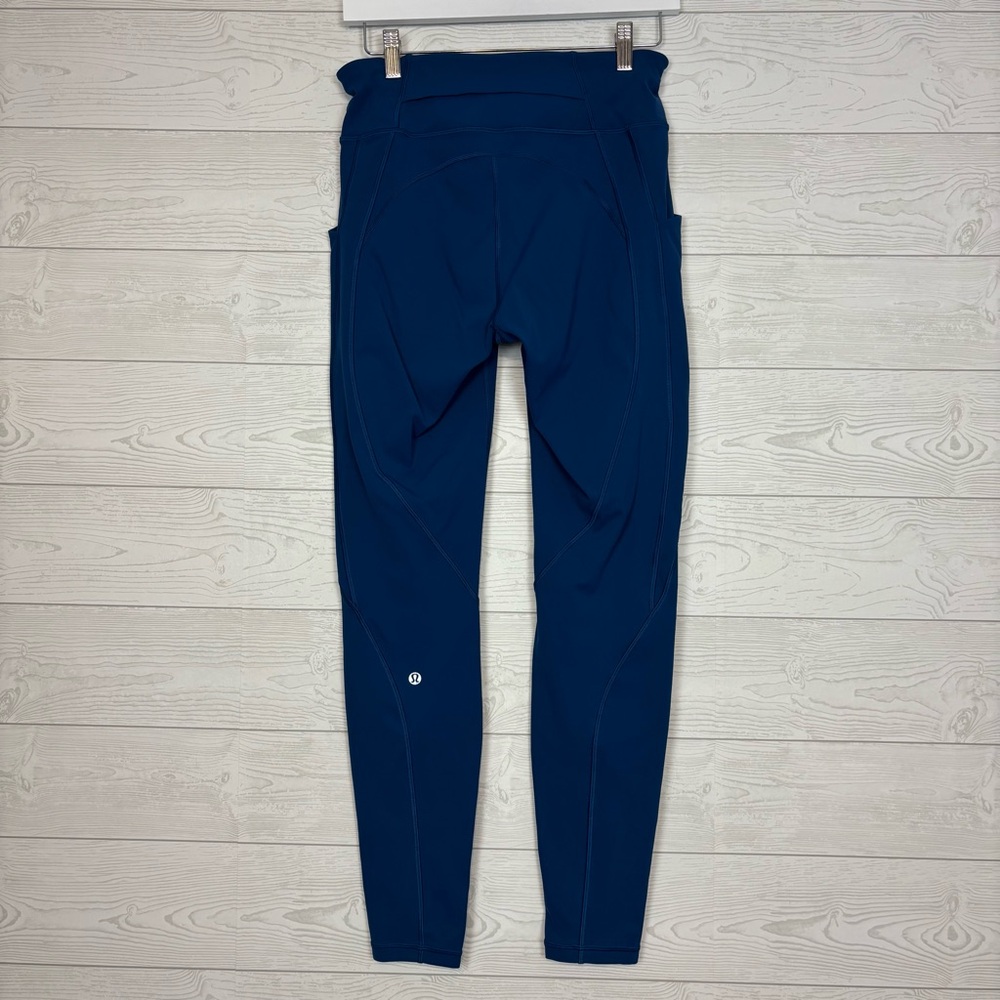 Lululemon Time To Sweat Tights Deep Marine Size 8 - Picture 6 of 11
